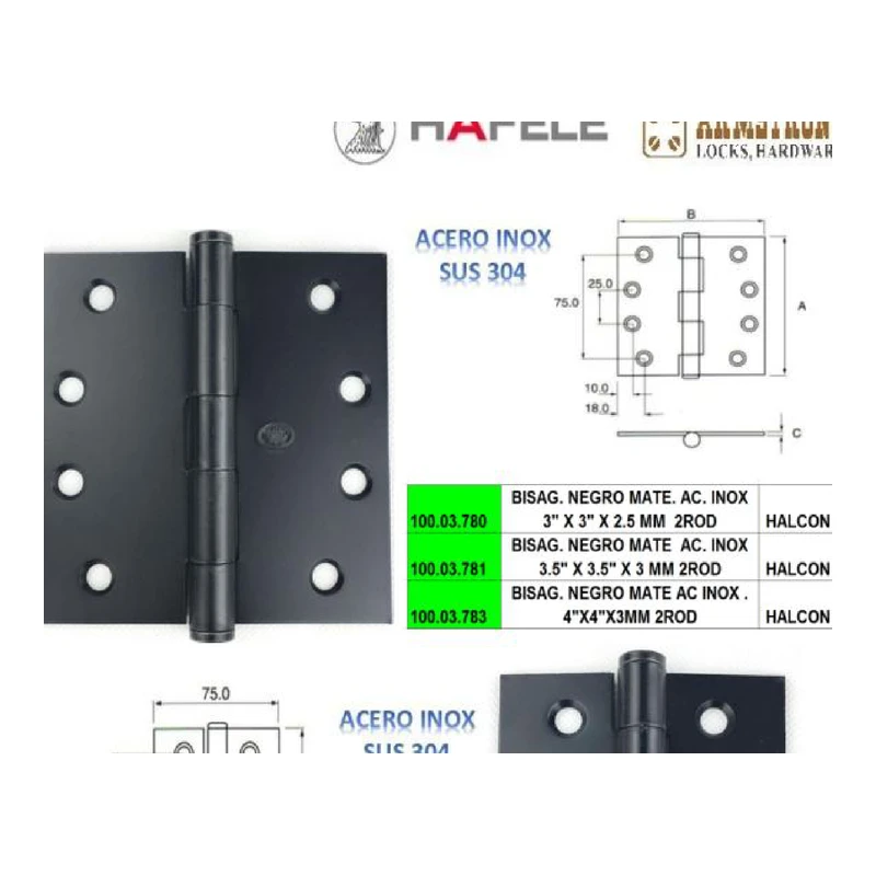 Bisagra plegable articulada de alta precision para muebles y cofres - Código SKU 100.03.780