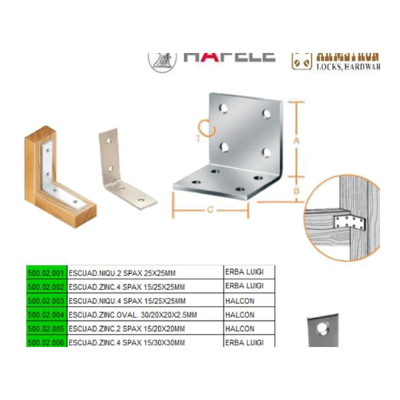 500,02.001 escuadniqu 2 spax zsx25hm - Código SKU 500.02.004ESCUAD