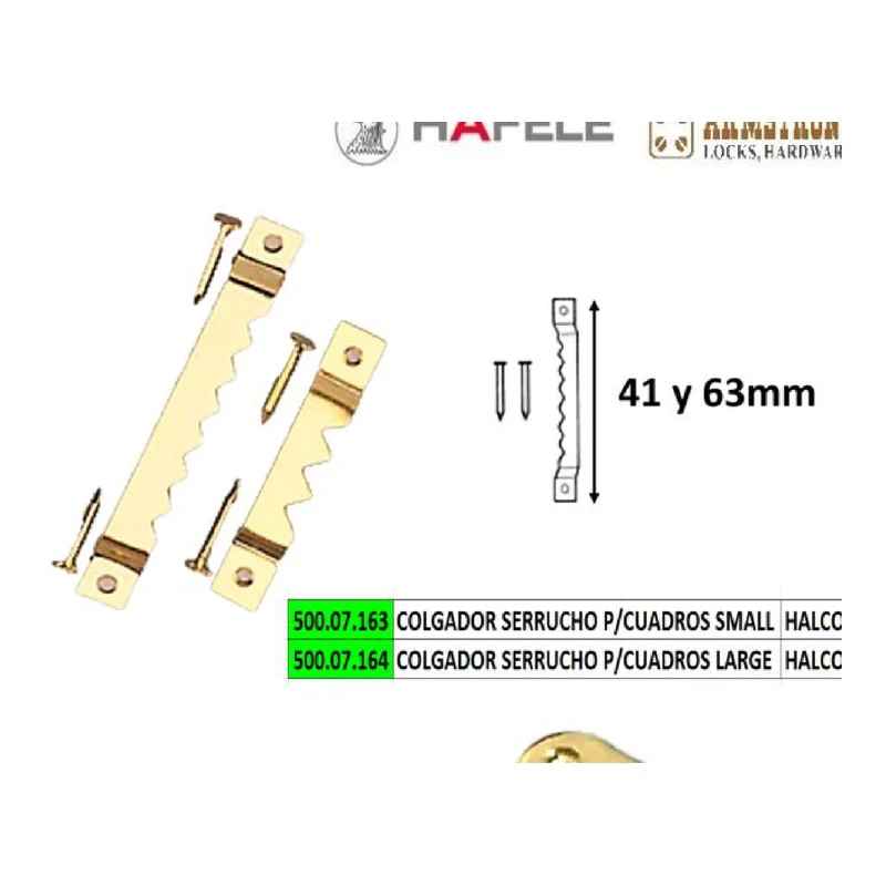 Cierre cofre laton.29.2x54.5mm - Código SKU 500.07.163