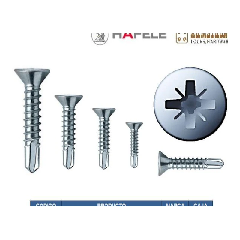 Tornillo drywall autorroscante cabeza trompeta fosfatado - Código SKU 700.01.778