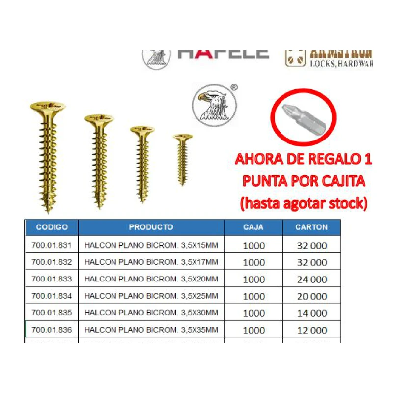 Tornillo drywall autorroscante cabeza trompeta fosfatado - Código SKU 700.01.829