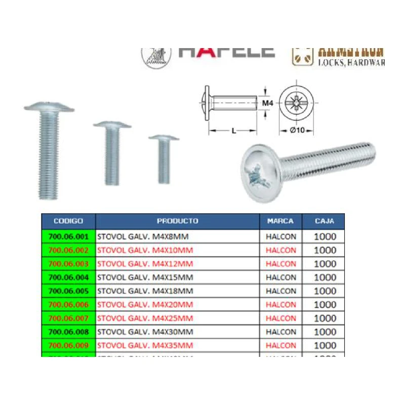 Tornillo autorroscante de alta resistencia para ensambles - Código SKU 700.06.001