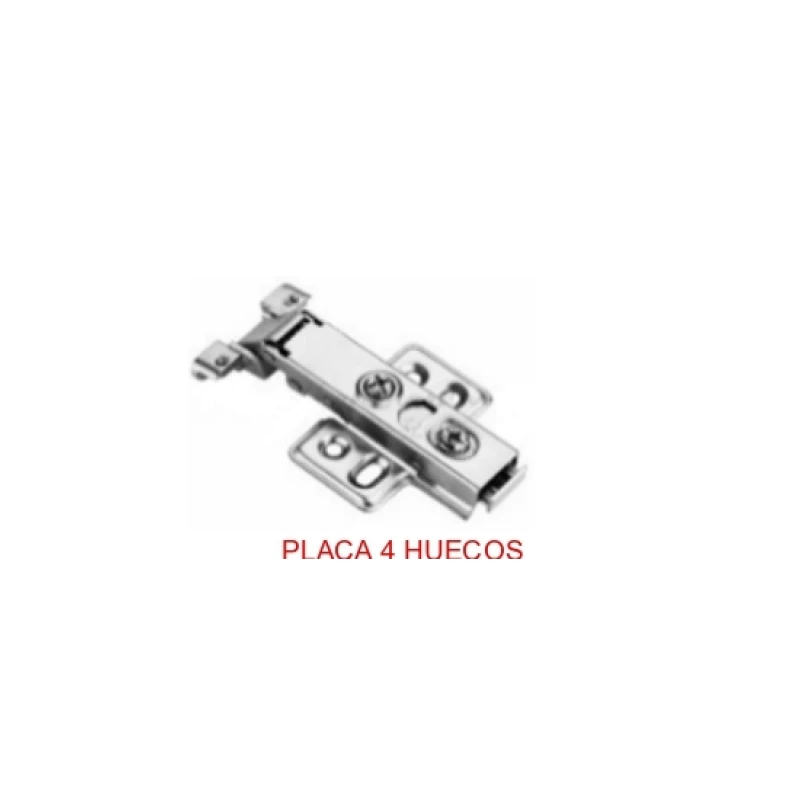 Bisagra alum. neumatic. placa 4 huecos (lateral / central / interior) - Código SKU 100.01.403