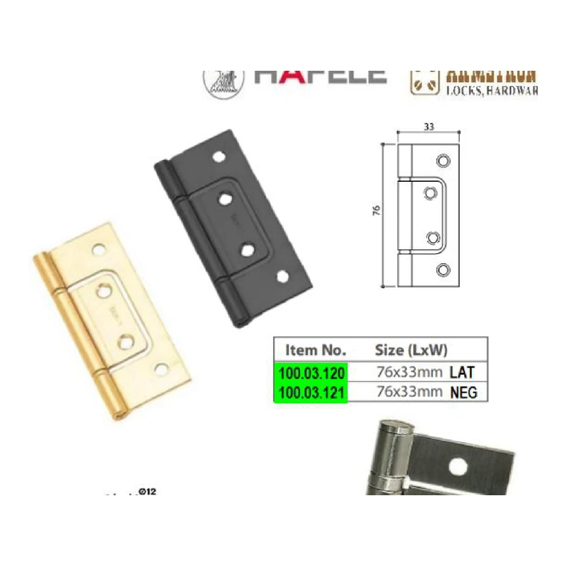 Bisagra plegable - Código SKU 100.03.120