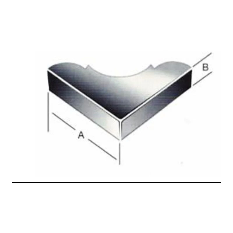 Cantonera decorativa plana de ángulo en latón macizo para cantos y esquinas (schatullenecke) - Código SKU 500.19.106
