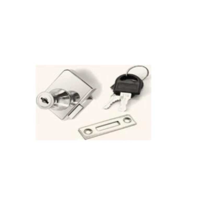 Cerradura cristal doble niquel - Código SKU 300.02.002