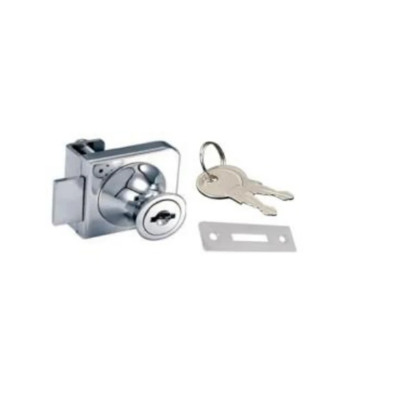 Cerradura cristal simple cromo - Código SKU 300.02.001