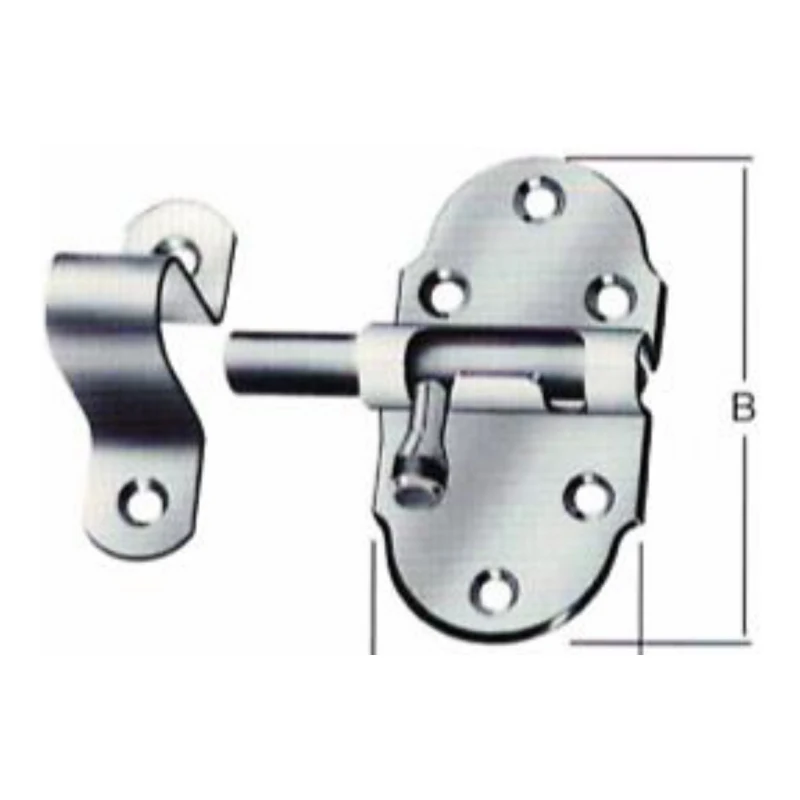 Cerrojo pasador ovalado de sobreponer con cerradero en acero zincado (torriegel oval) - Código SKU 500.12.237