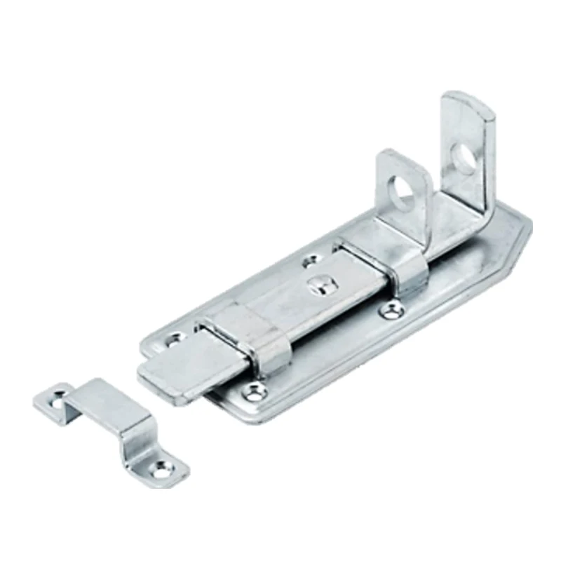 Cerrojo pasador plano de sobreponer con portacandado y cerradero puente en acero zincado - Código SKU 500.12.247