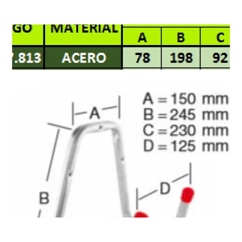 Colgador organizador mural para mangueras y cables en acero zincado 150x245mm - Código SKU 500.07.814