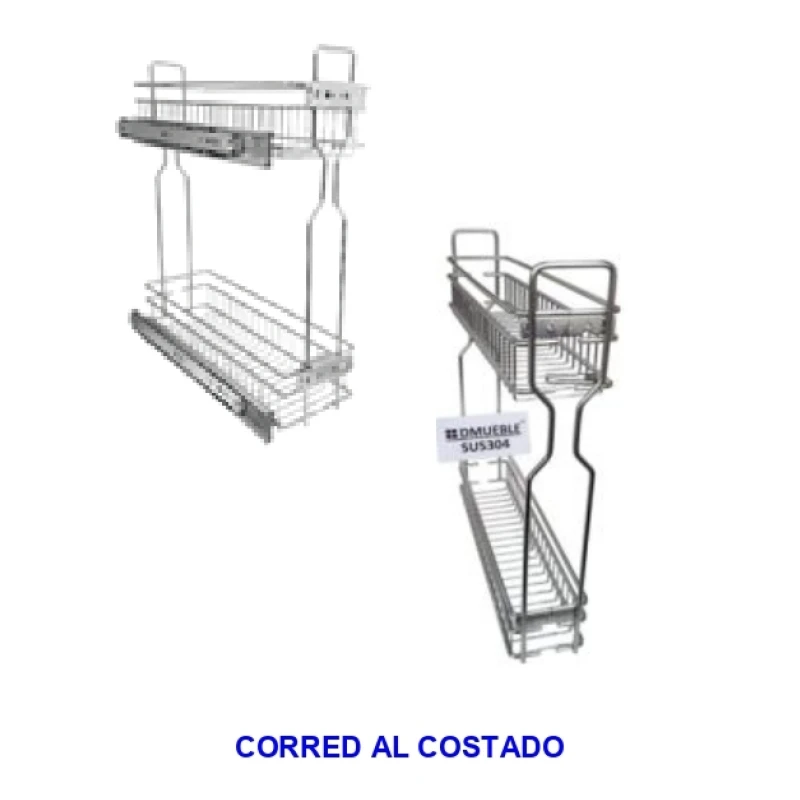 Condimentero c.lento h500mm corred. al costado (cro y sus304 - 150 / 200) - Código SKU 600.01.034