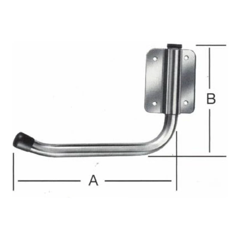 Gancho mural tubular giratorio oscilante en acero zincado ø20mm - Código SKU 500.07.410