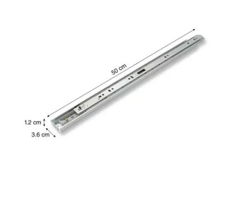 Corredera push 500mm (20") - Código SKU SL-CORRPUS500-GY