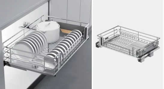 Organizador para cajón extraíble acero 700mm 2 piezas - Código SKU SL-ORGACAJEXT-KOV