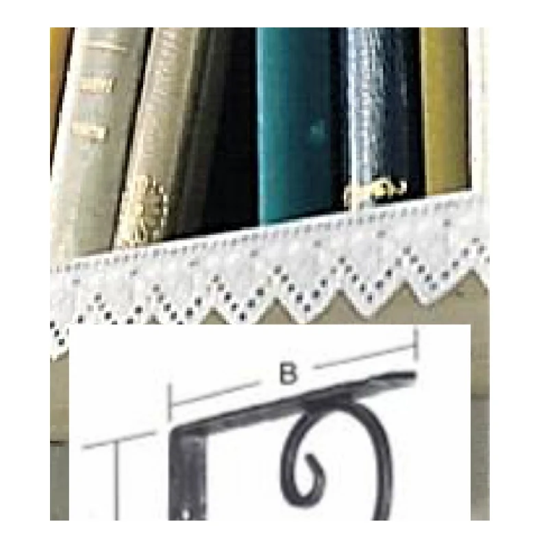 Ménsula soporte rústica decorativa de hierro forjado con volutas 200x150mm - Código SKU 500.07.436