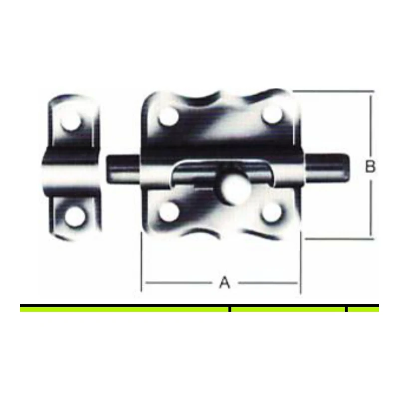 Mini cerrojo pasador decorativo con placa ondulada en acero zincado (kajütenriegel) - Código SKU 500.12.244