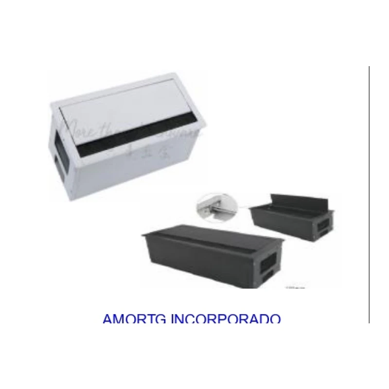 Pasacable c.lento con bandeja w135mm (l300, l400, l500 - plata / negro) - Código SKU 600.02.055