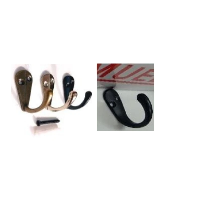 Perchero simple curvo (negro / niquel / bronce antiguo / oro) - Código SKU 500.02.354