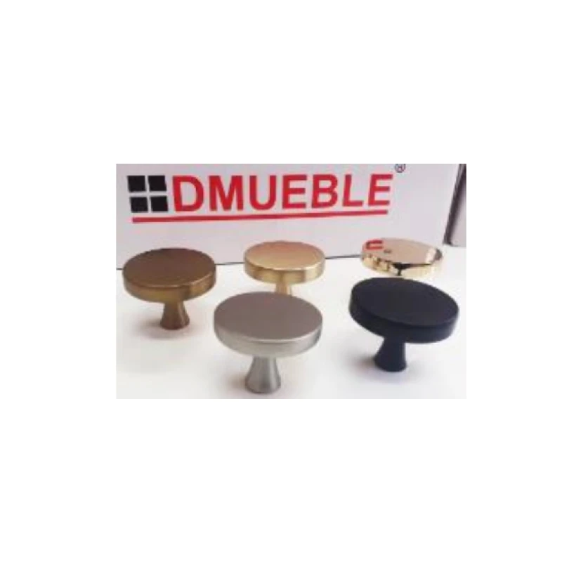 Perilla disco plano 33mm (negro mate / niq.cepillado mate / oro / oro cepillado / café cepillado oro) - Código SKU 900.03.416