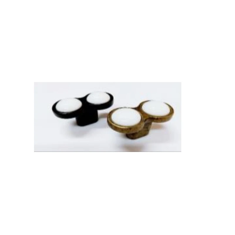 Perilla doble con cerámica (bronce ant. oscuro / negro mate) - Código SKU 900.03.230