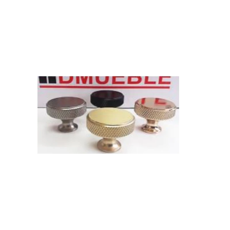 Perilla hongo borde moleteado 30mm (negro / níquel cep. / oro / oro cep.) - Código SKU 900.03.136