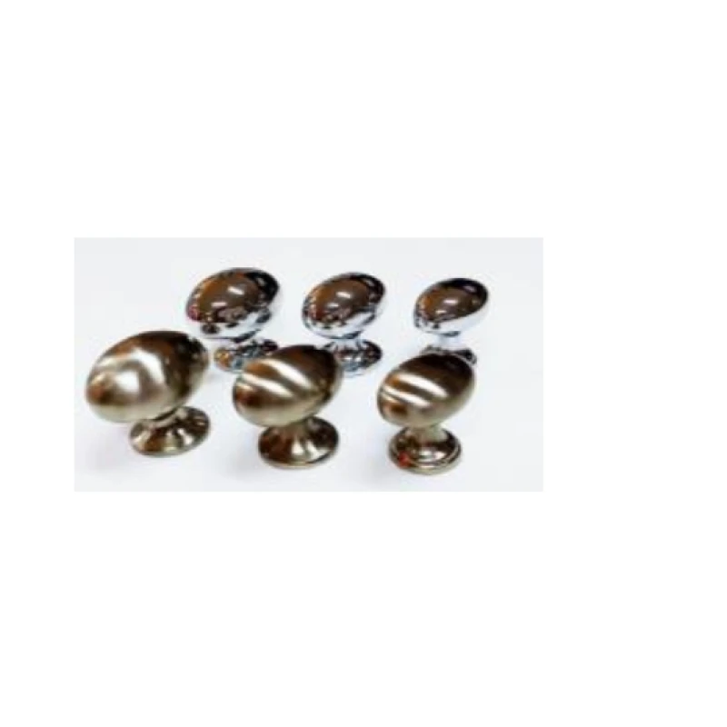 Perilla hongo cromo y niq. cepill. (22mm / 25mm / 28mm) - Código SKU 900.03.062