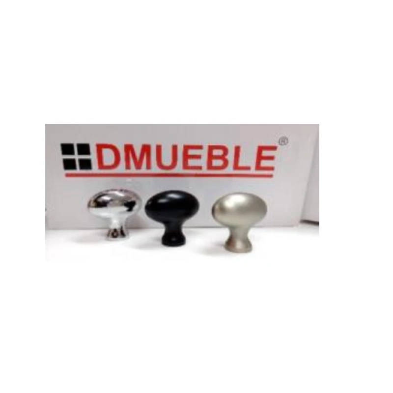 Perilla ovalada 22x41mm (cromo / negro / niq.cepillad.) - Código SKU 900.03.059