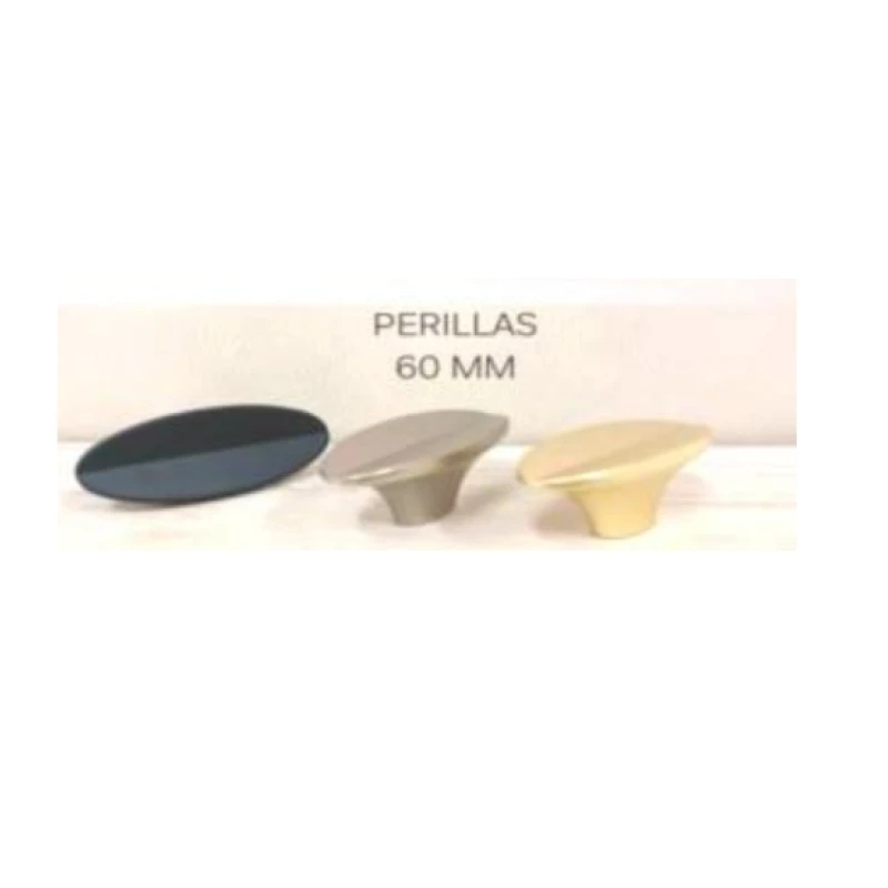 Perilla ovalada inclinada 60mm (negro mate / niq.cepillado mate / oro cepillado / oro brillante) - Código SKU 900.03.257