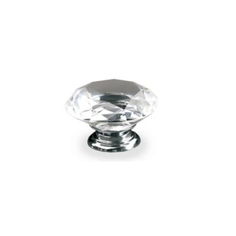 Perilla zamac+vidrio diamante cromo (w30*h28mm - w60*h45mm) - Código SKU 900.03.310