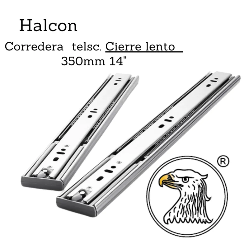 Corredera telsc. cierre lento 1.0*1.2mm 350mm 14" - Código SKU EBC74