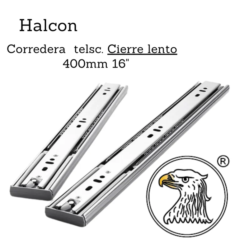 Corredera telsc. cierre lento 1.0*1.2mm 400mm 16" - Código SKU EBC47