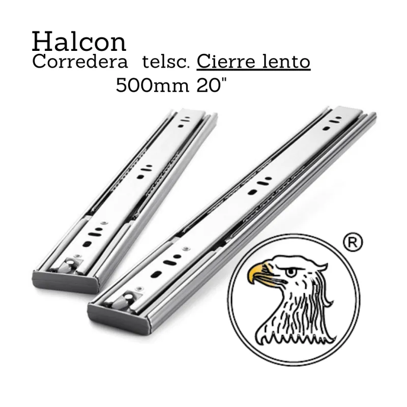 Corredera telsc. cierre lento 1.0*1.2mm 500mm 20" - Código SKU EBC49