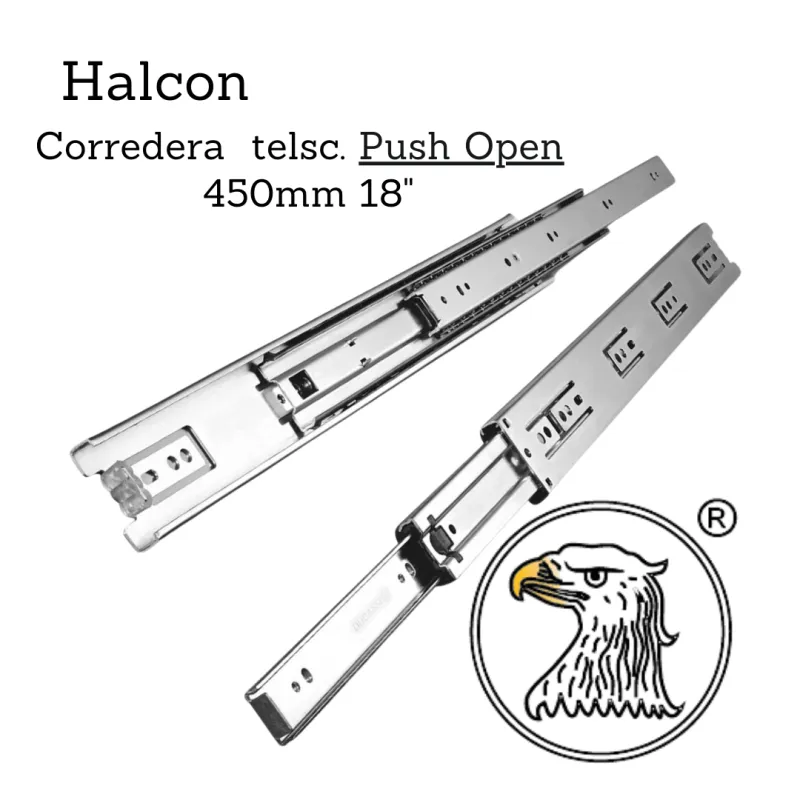 Corredera telsc. push open 1.0*1.2mm 450mm 18" - Código SKU EBC59