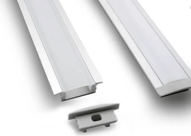 Perfil de aluminio difusor empotrable o embutido para cinta led 2mt. - Código SKU EP10