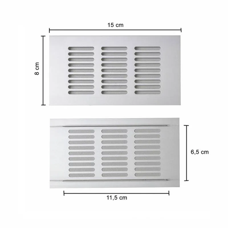 Rejilla de aluminio 80*150mm - Código SKU ERP04
