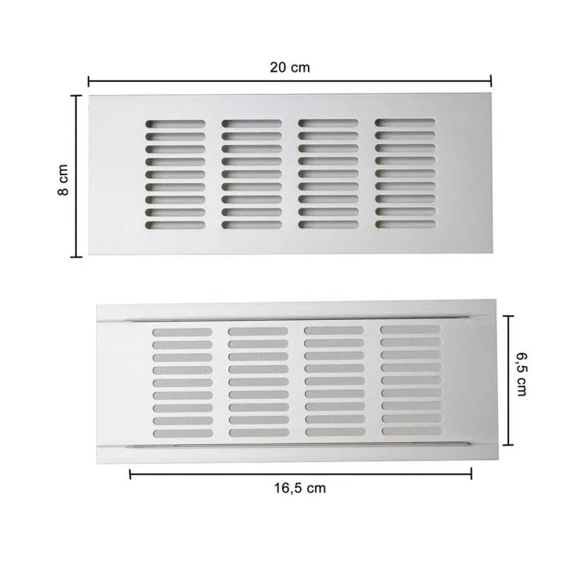 Rejilla de aluminio 80*200mm - Código SKU ERP05