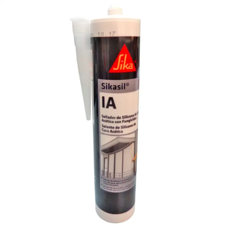 Silicona acética para vidrios sikasil ia transparente 280 ml - Código SKU EPA23