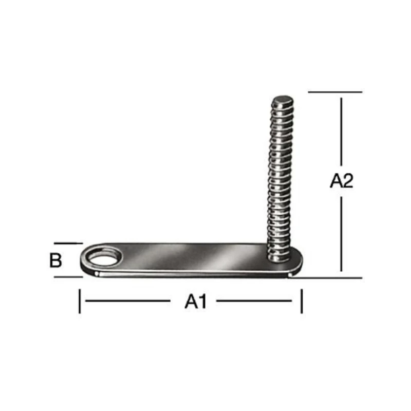 Soporte escuadra con espiga roscada acero esp. 3mm (40/40x15mm y 55/60x20mm) - Código SKU 500.02.345