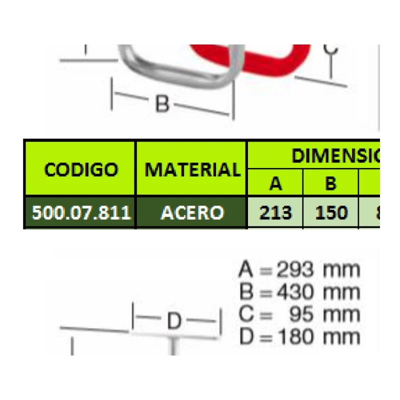 Soporte de techo en t doble para almacenamiento suspendido de perfiles y tubos en acero - Código SKU 500.07.812