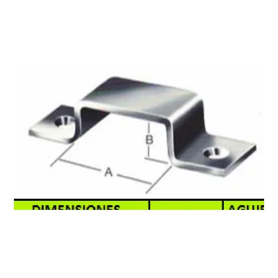 Abrazadera grapa puente omega para sujeción en acero bicromatado - SKU 500.12.205