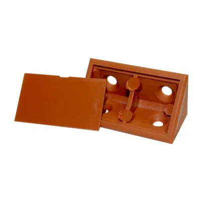 Soporte angular doble plastico cerezo x 100 pzas - SKU SL-AUM-006