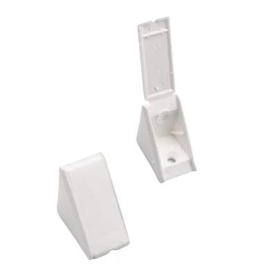 Soporte angular simple plastico blanco x 100 pzas - SKU SL-AUM-002