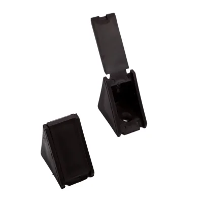 Soporte angular simple plastico negro x 100 pzas - SKU SL-AUM-016