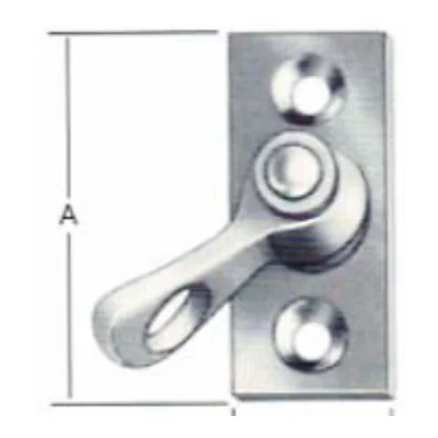 Aldabilla cerrojo giratorio con leva para muebles y trampillas en acero 45x20mm - SKU 500.12.201