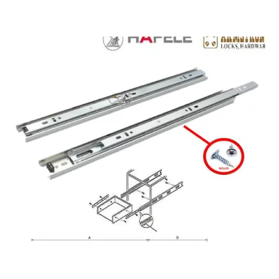 Corredera telescopica super pesada para cajones industriales - SKU 400.02.121KIT