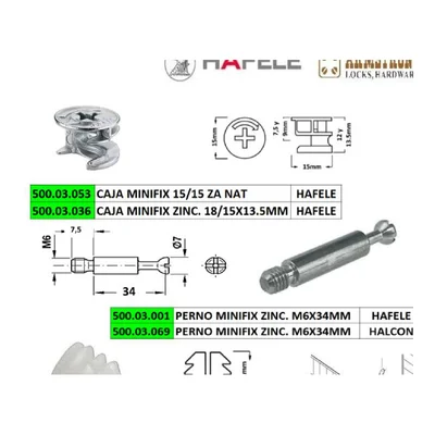 Caja minifix 15/15 za nat - SKU 500.03.053
