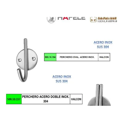 Perchero oval. acero inox - SKU 500.10.154