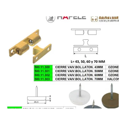 Cierre vaiv bol.laton. 43mm - SKU 500.11.300
