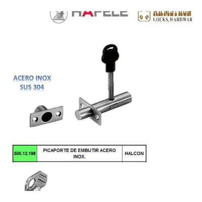 Picaporte de embutir acero - SKU 500.12.198
