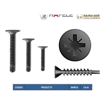 Tornillo drywall autorroscante cabeza trompeta fosfatado - SKU 700.01.691